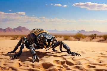 monster insect on desert background