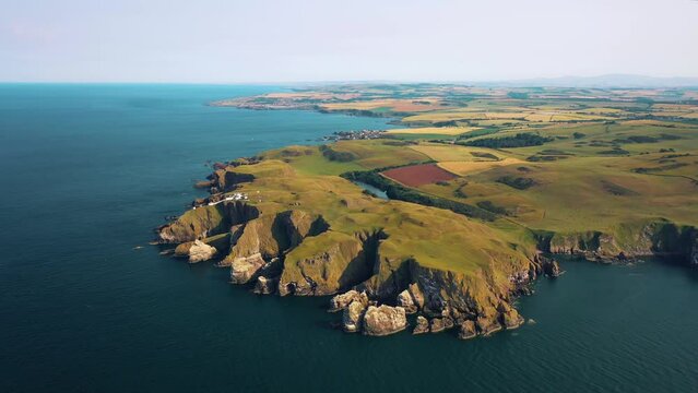 Aerial Wonders of St Abbs Head: Scotland's Cliffside Landscape, United Kingdom