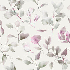 Watercolor floral seamless pattern. It's perfect for textile, wallpaper, fabric design, wrapping paper, digital paper.