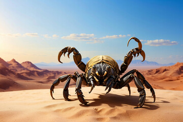 monster insect on desert background