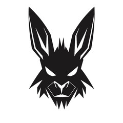Fototapeta premium Hare silhouette icon on a white background 