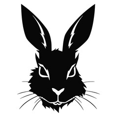Hare silhouette icon on a white background   