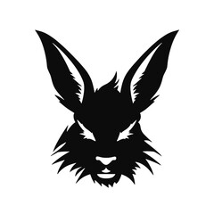 Hare silhouette icon on a white background   