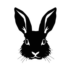 Hare silhouette icon on a white background   