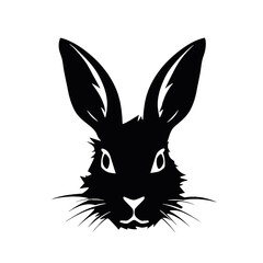 Hare silhouette icon on a white background   