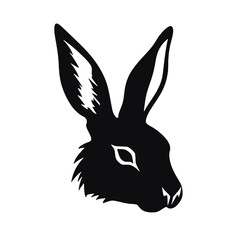 Hare silhouette icon on a white background   