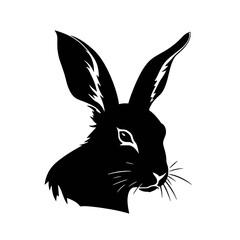 Hare silhouette icon on a white background   
