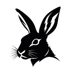 Hare silhouette icon on a white background   
