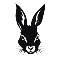 Hare silhouette icon on a white background   