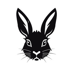 Hare silhouette icon on a white background   