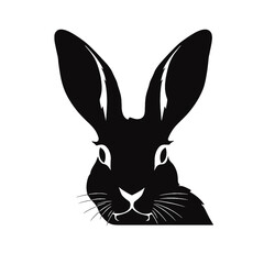 Hare silhouette icon on a white background   