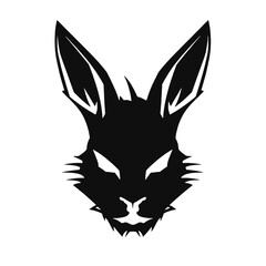 Hare silhouette icon on a white background   