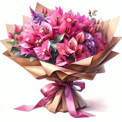 Vibrant Colorful Vibrant of Pink Bougainvillea Flowers Bouquet
