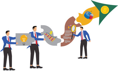 Graphical chart of growing teams, team achievements or successes, team business growth or business improvement, team members working together to support growth