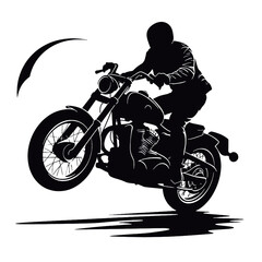 Motorcycle rider  Silhouette , tattoo ,illustration