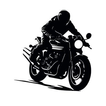 silhouette of a biker on motorcycle