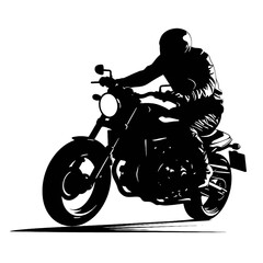 Fototapeta na wymiar silhouette of a biker on motorcycle