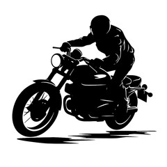 Fototapeta premium silhouette of a biker on motorcycle