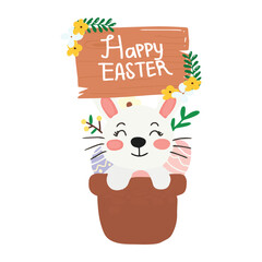 set of easter decoration collection element