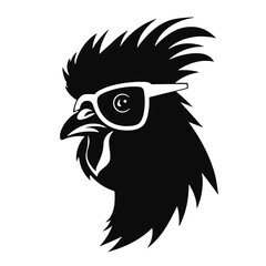 Obraz premium Chicken , Rooster Sunglasses