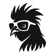  Rooster  with sunglasses Silhouette 