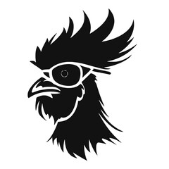  Rooster  with sunglasses Silhouette 