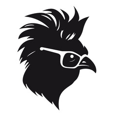  Rooster  with sunglasses Silhouette 