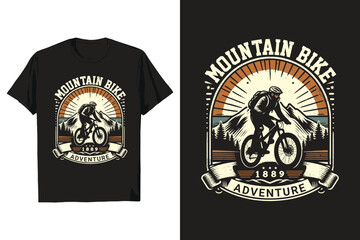 Fototapeta premium Vector Adventure Bike T-Shirt Design. Vintage Graphic tee.