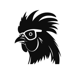 Rooster  with sunglasses Silhouette 