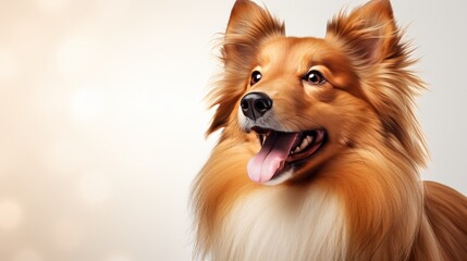 Adorable collie dog with space for text, perfect for marketing, portrait photography for sale - obrazy, fototapety, plakaty