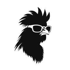  Rooster  with sunglasses Silhouette 
