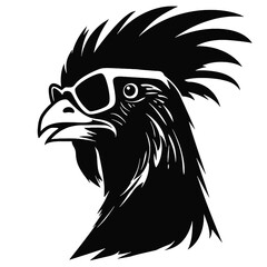  Rooster  with sunglasses Silhouette 
