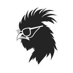  Rooster  with sunglasses Silhouette 