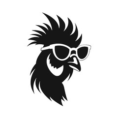  Rooster  with sunglasses Silhouette 