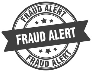 Obraz premium fraud alert stamp. fraud alert label on transparent background. round sign
