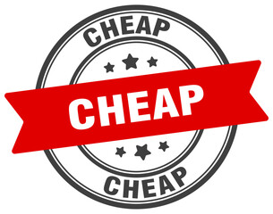 Fototapeta premium cheap stamp. cheap label on transparent background. round sign