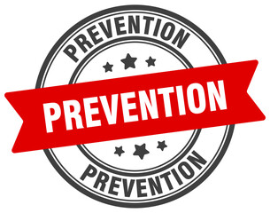 prevention stamp. prevention label on transparent background. round sign