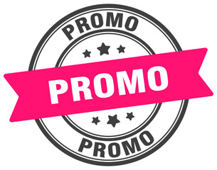 promo stamp. promo label on transparent background. round sign