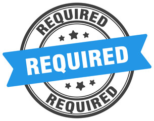 required stamp. required label on transparent background. round sign