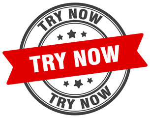 Fototapeta premium try now stamp. try now label on transparent background. round sign
