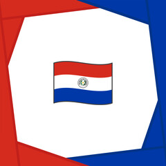 Paraguay Flag Abstract Background Design Template. Paraguay Independence Day Banner Social Media Post. Paraguay Banner