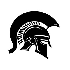 spartan helmet with a  crest  Silhouette 
