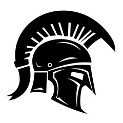 spartan helmet with a  crest  Silhouette 
