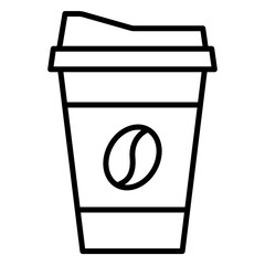 Plastic or paper coffee cup icon for order or takeaway