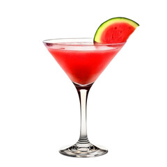 An Isolated Watermelon Martini Cocktail Drink, Transparent Background, PNG