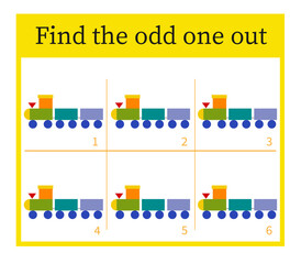 Obraz premium Puzzle game for children. Cartoon train.