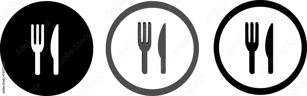 Poster fork and knife icon. replaceable vector design.