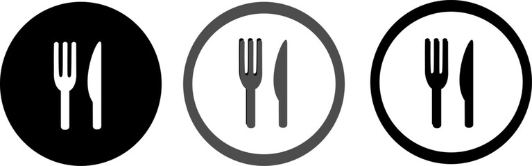 Fork and knife icon. Replaceable vector design.