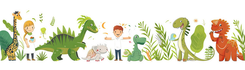 Fototapeta premium Science Safari Squad: Exploring Nature's Wonders and Biodiversity