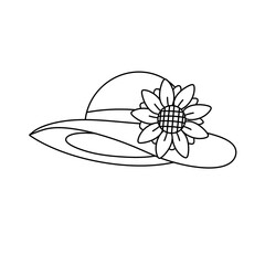 A hat with a sunflower on it